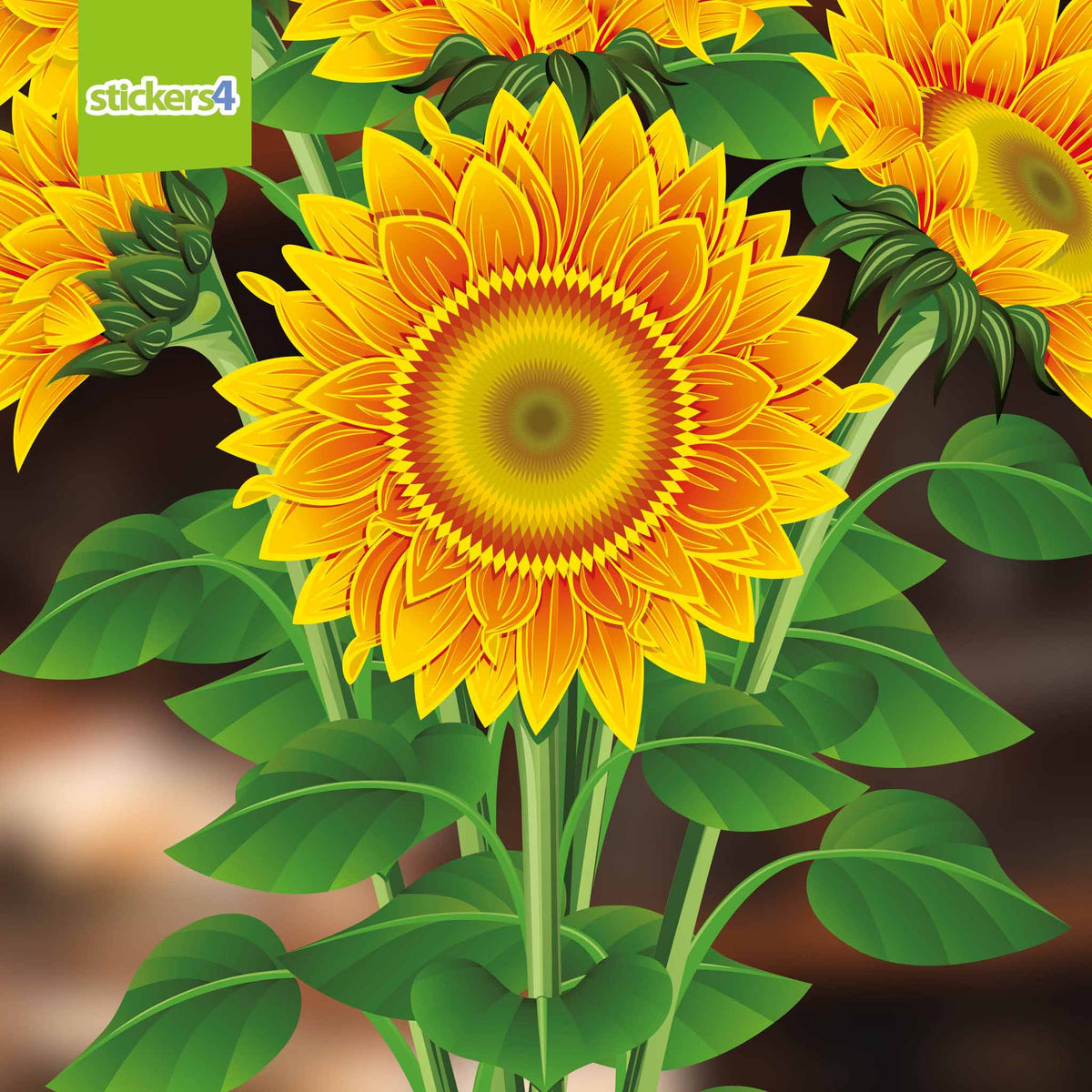 Bunch of Sunflowers Window Cling Sticker