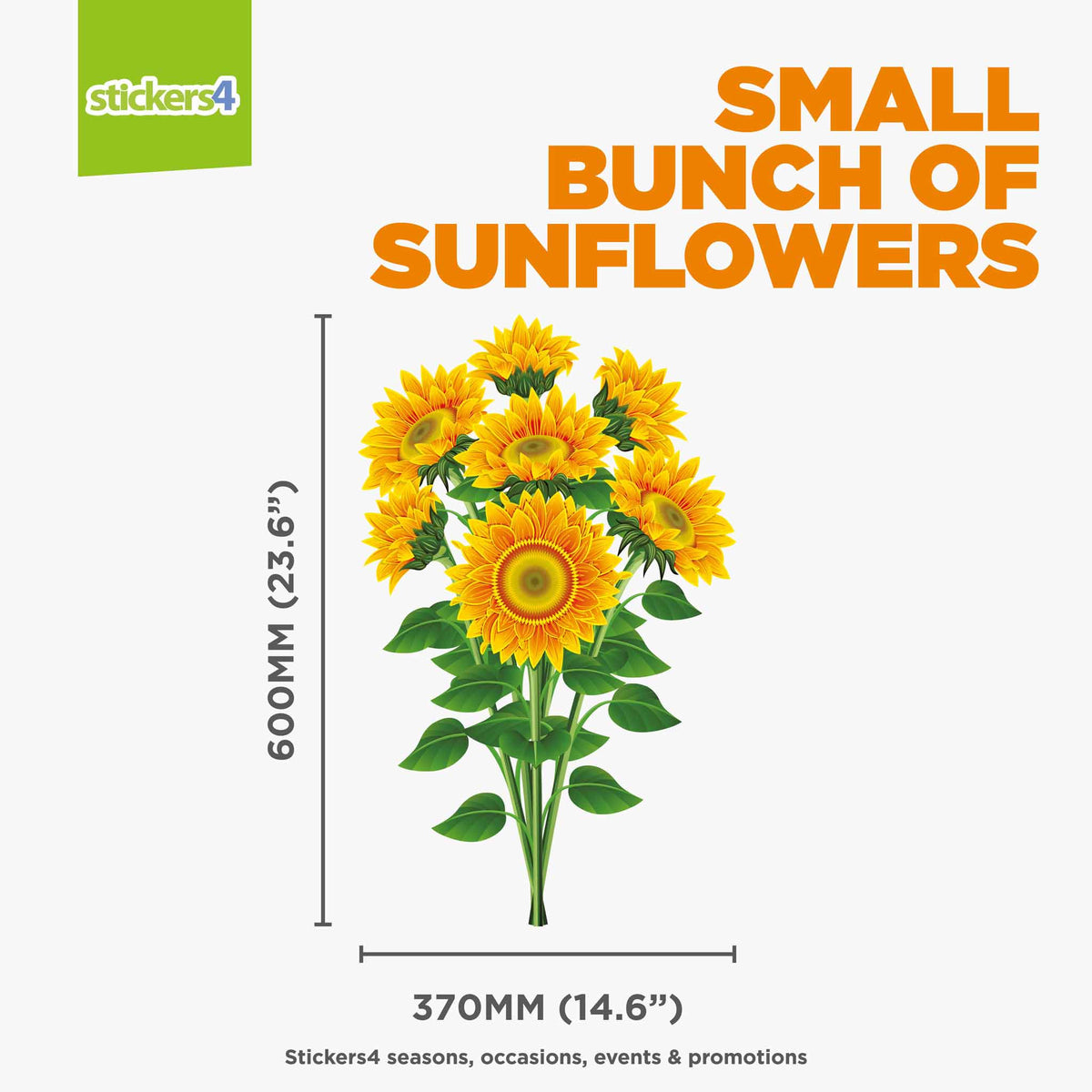 Bunch of Sunflowers Window Cling Sticker