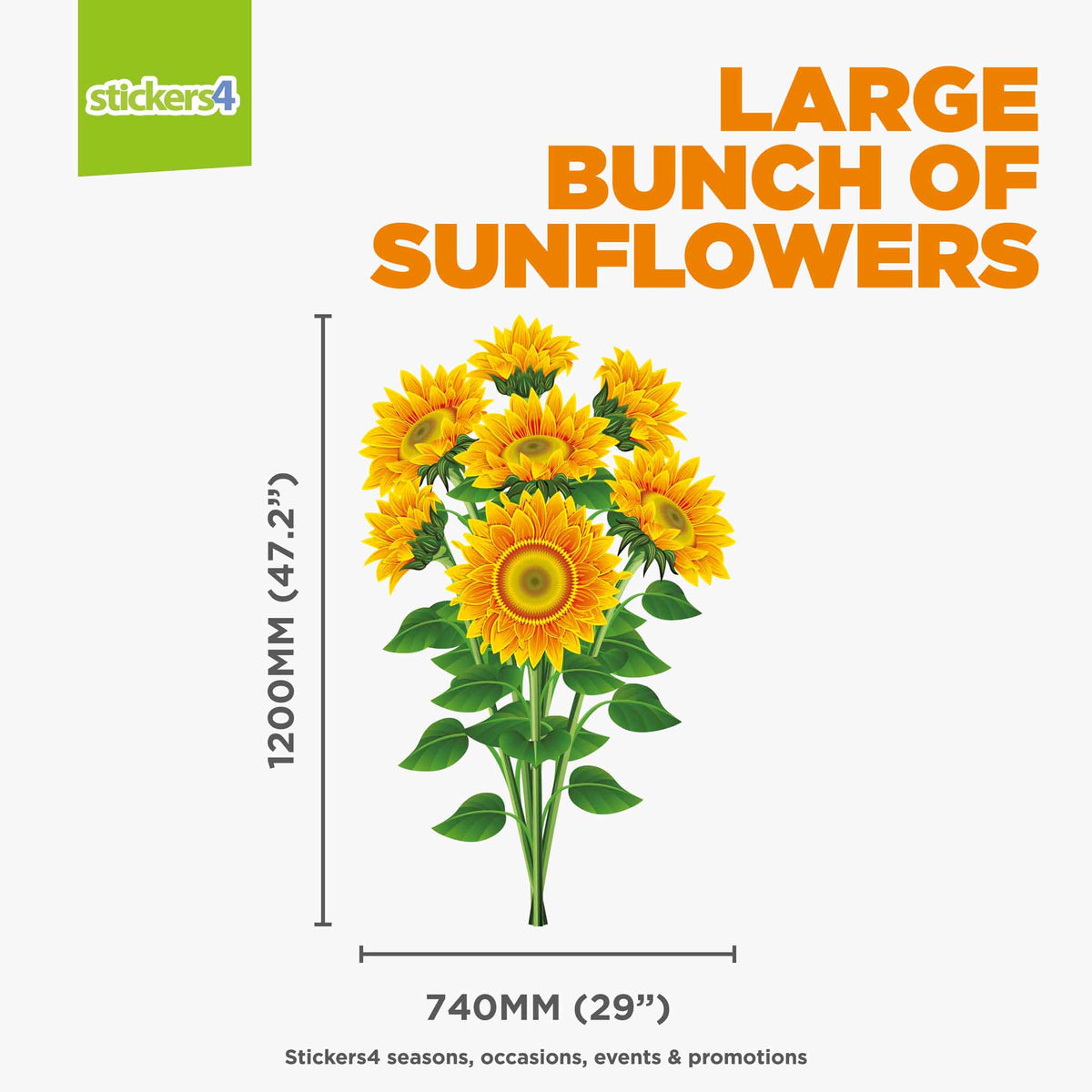 Bunch of Sunflowers Window Cling Sticker