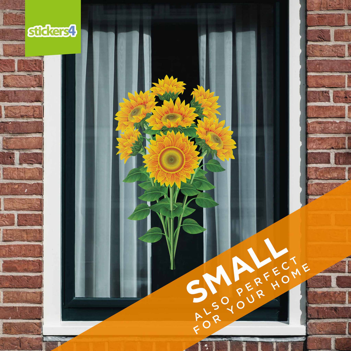 Bunch of Sunflowers Window Cling Sticker