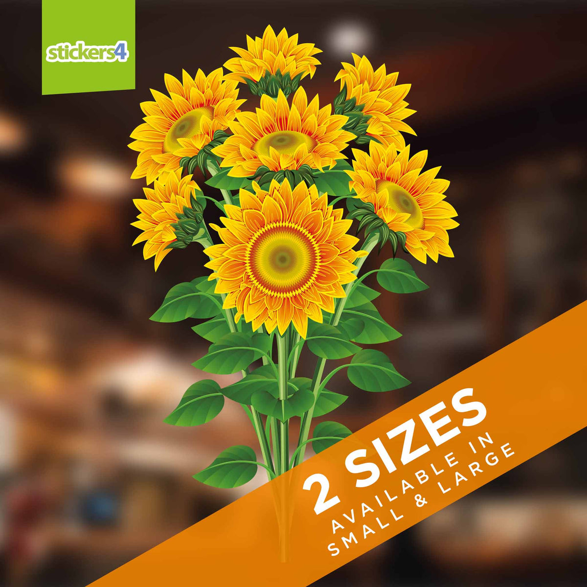 Bunch of Sunflowers Window Cling Sticker