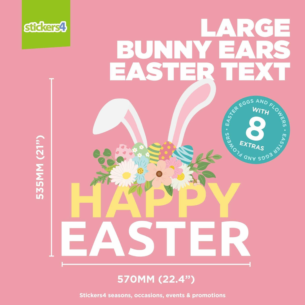 Bunny Ears Easter Text Window Sticker Easter Window Display