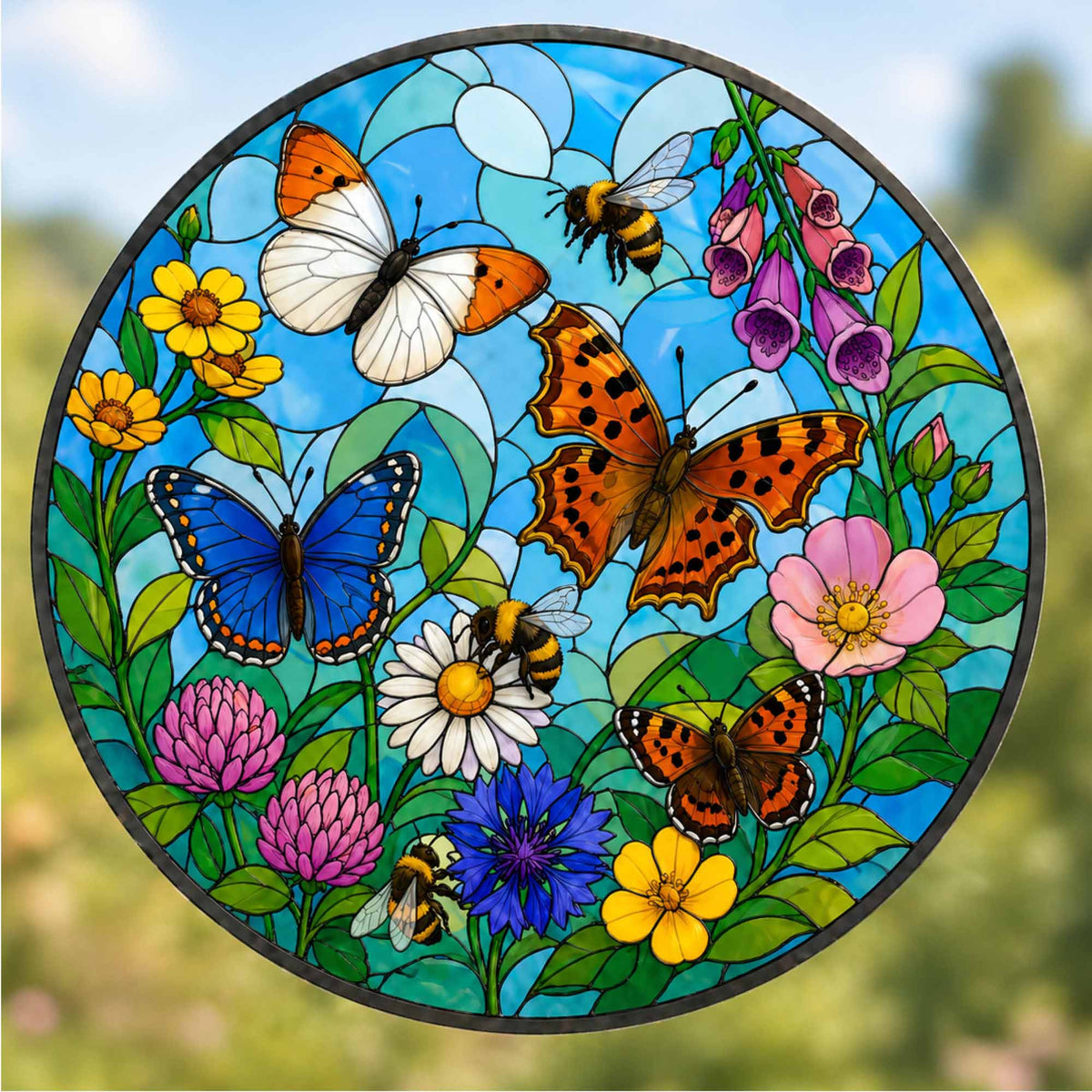Butterflies & Bees Suncatcher Roundel Window Cling