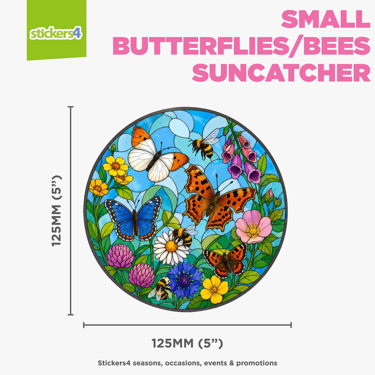 Butterflies & Bees Suncatcher Roundel Window Cling