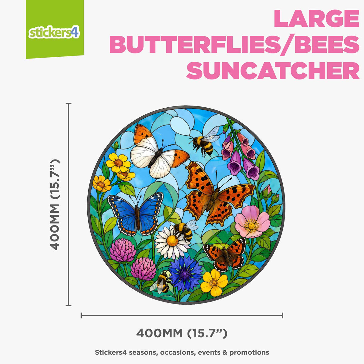 Butterflies & Bees Suncatcher Roundel Window Cling