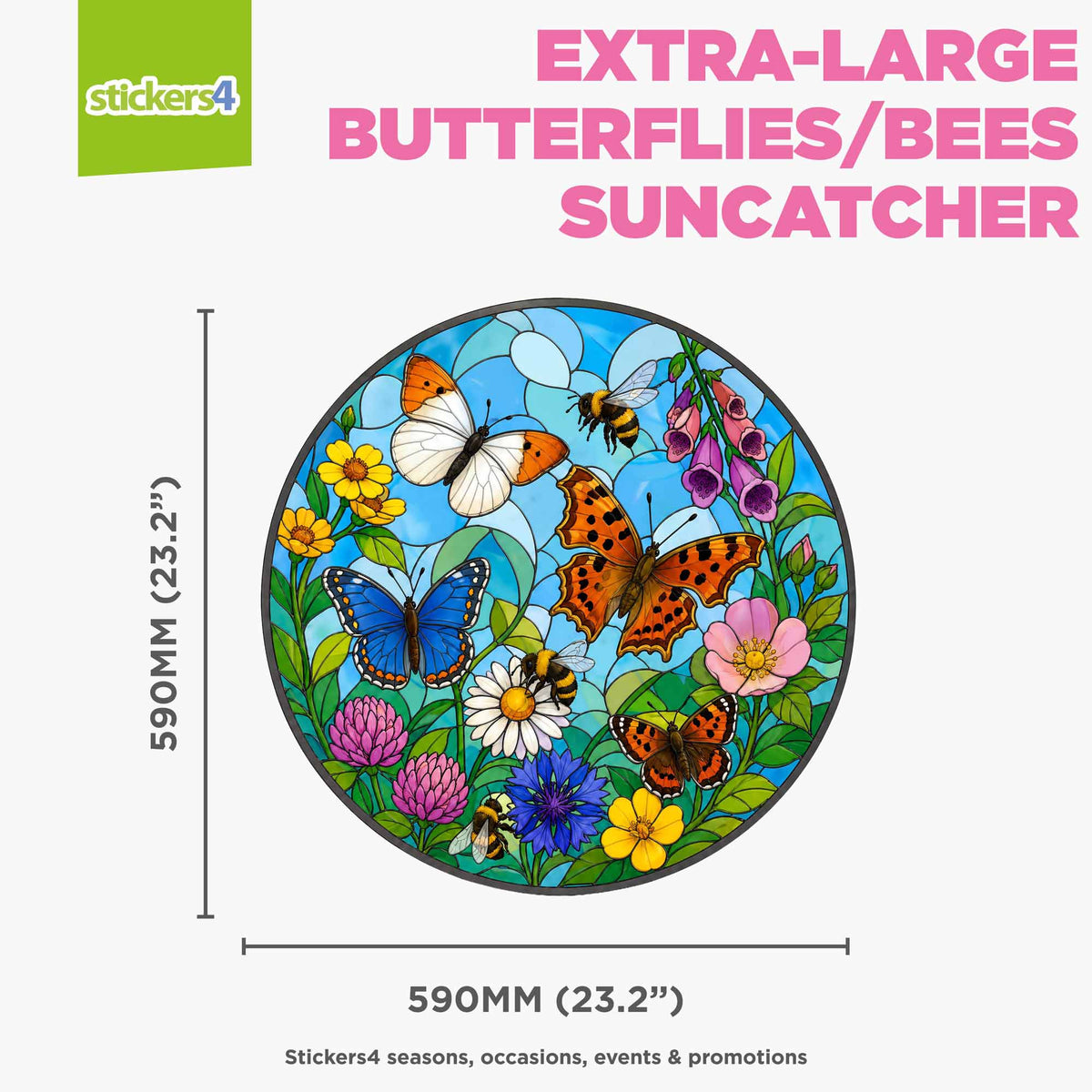 Butterflies & Bees Suncatcher Roundel Window Cling