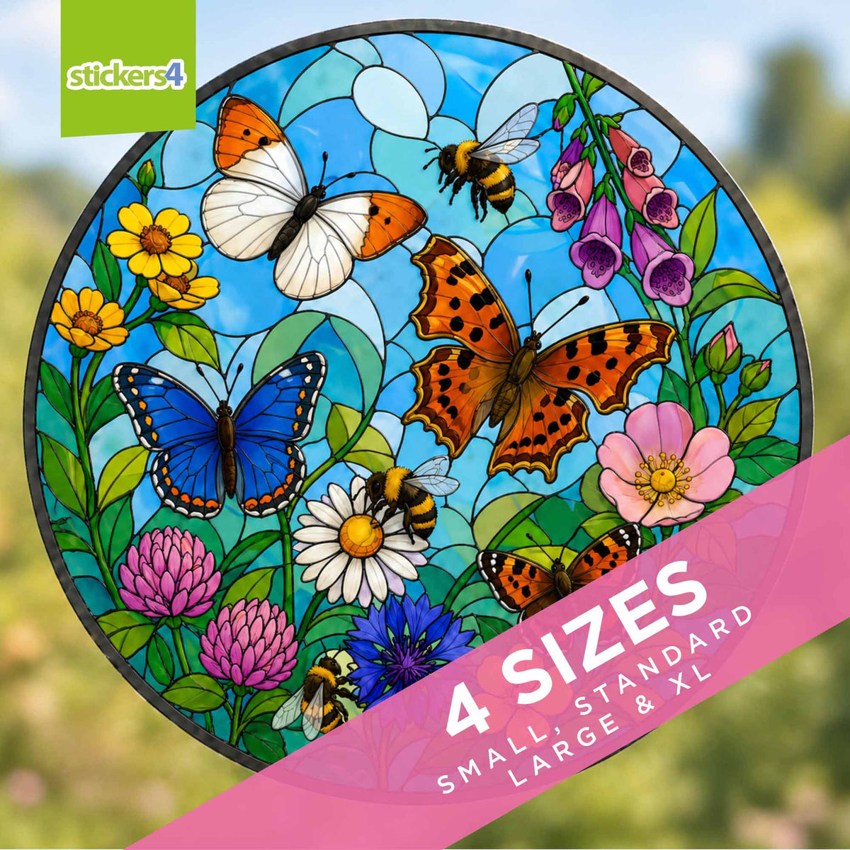 Butterflies & Bees Suncatcher Roundel Window Cling