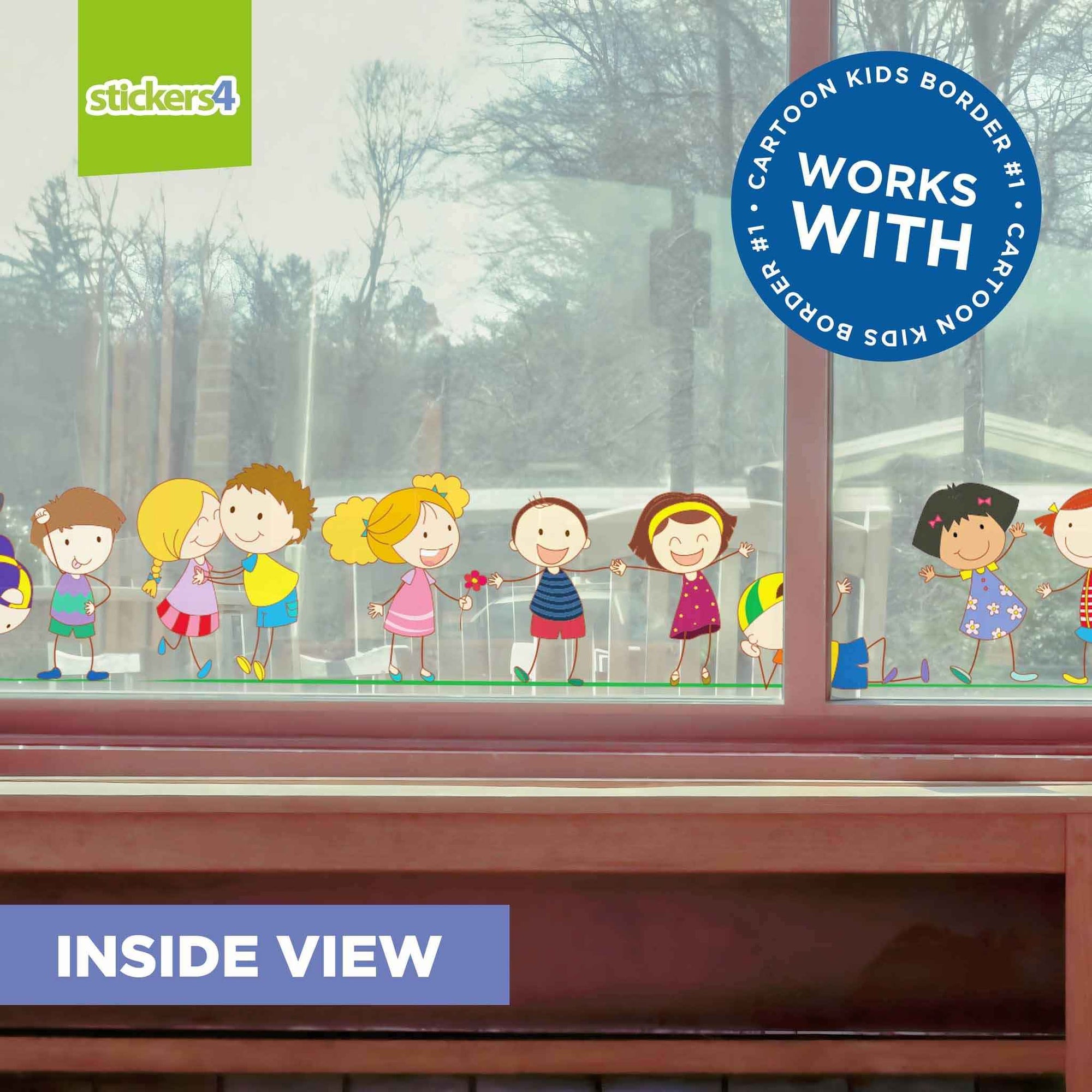 Cartoon Kids Border Window Decal #2