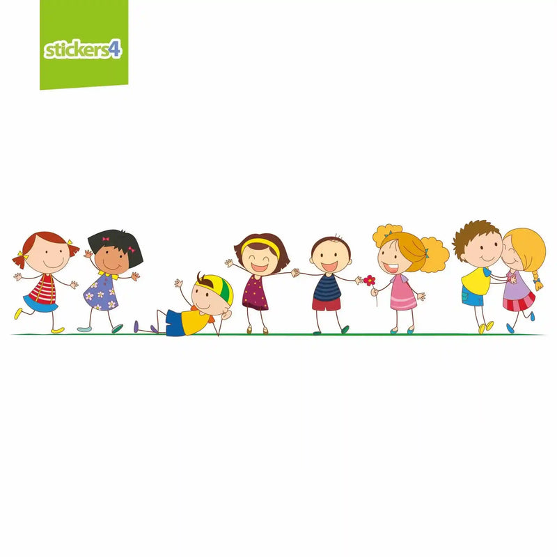 Cartoon Kids Border Window Decal #2
