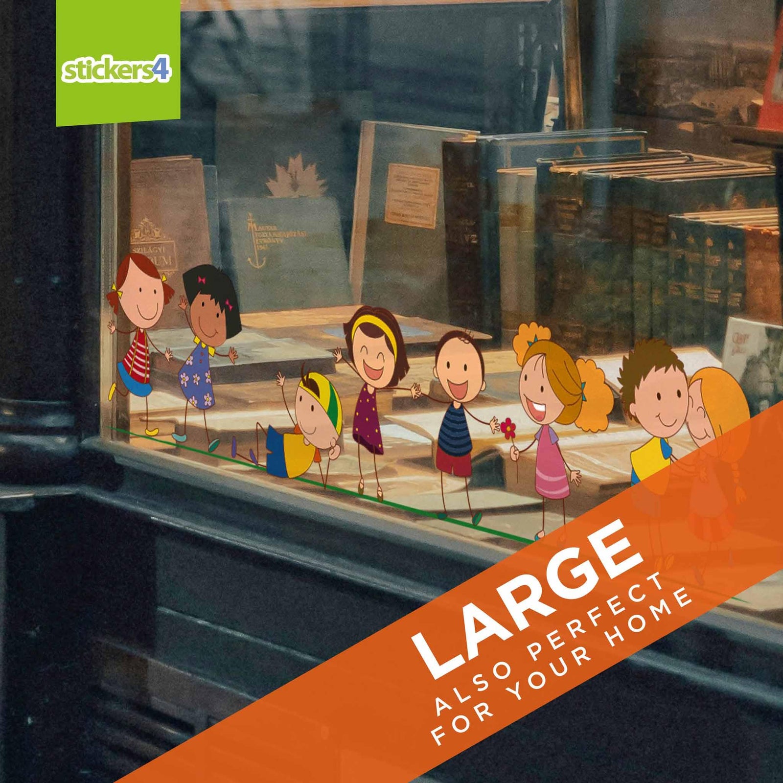 Cartoon Kids Border Window Decal #2 Retail Window Display