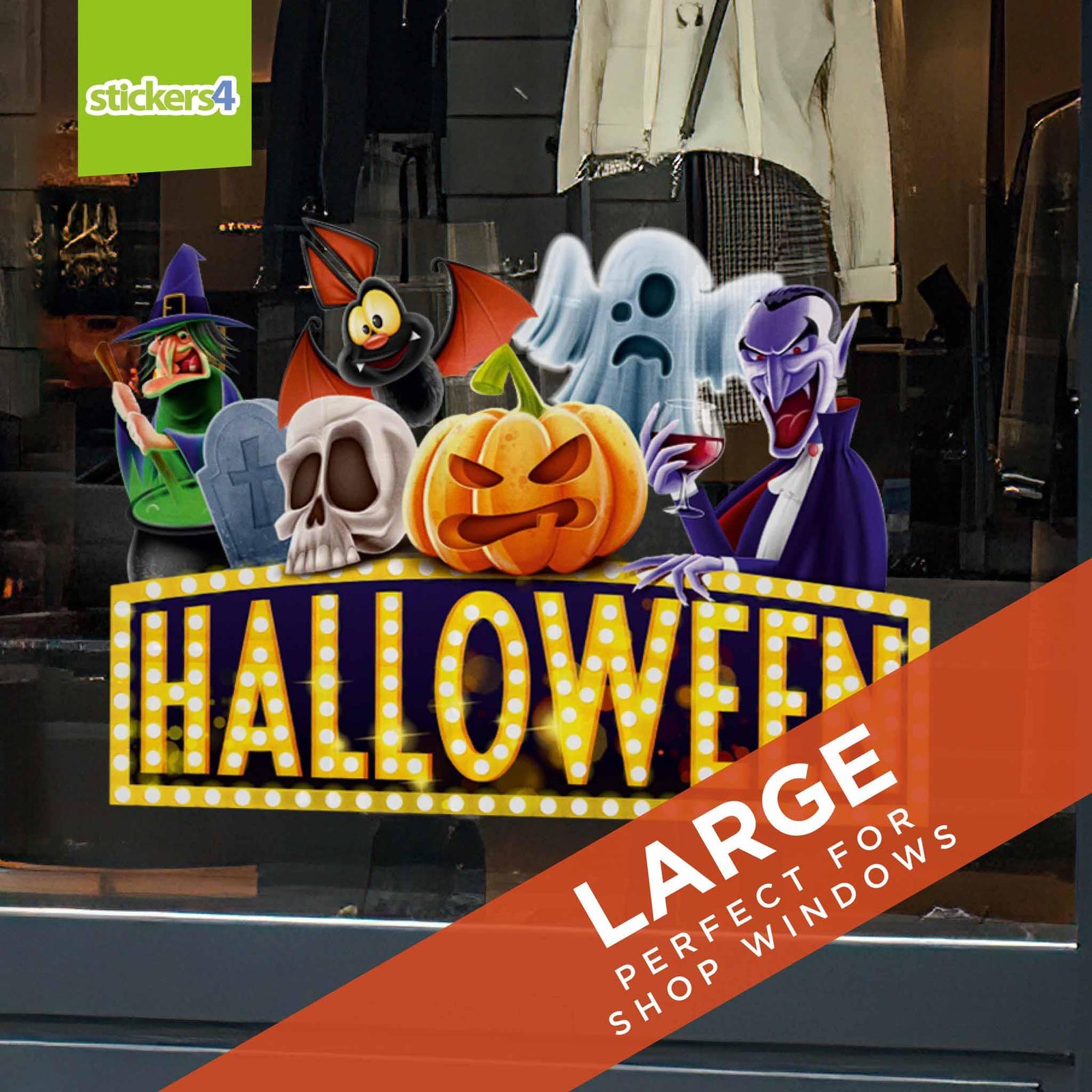 The Cast of Halloween Window Sticker Halloween Display