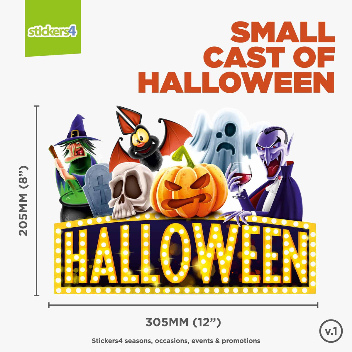 The Cast of Halloween Window Sticker Halloween Display