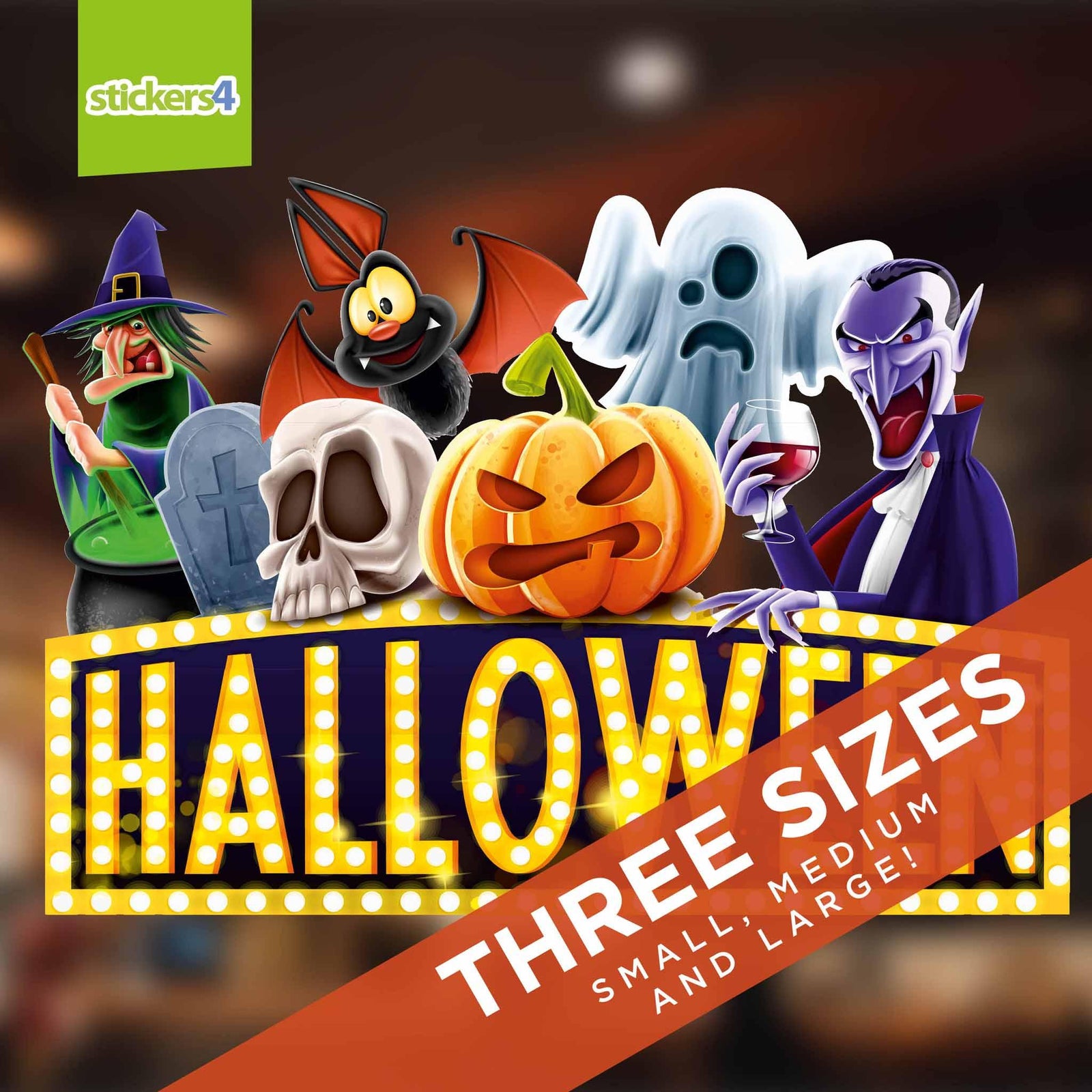 The Cast of Halloween Window Sticker Halloween Display