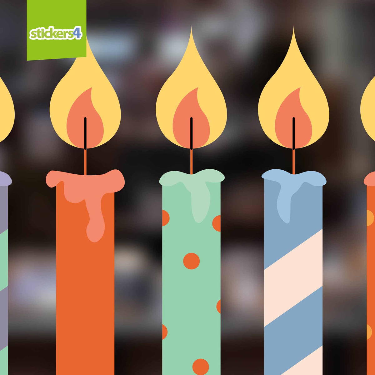 Celebration Candle Window Stickers