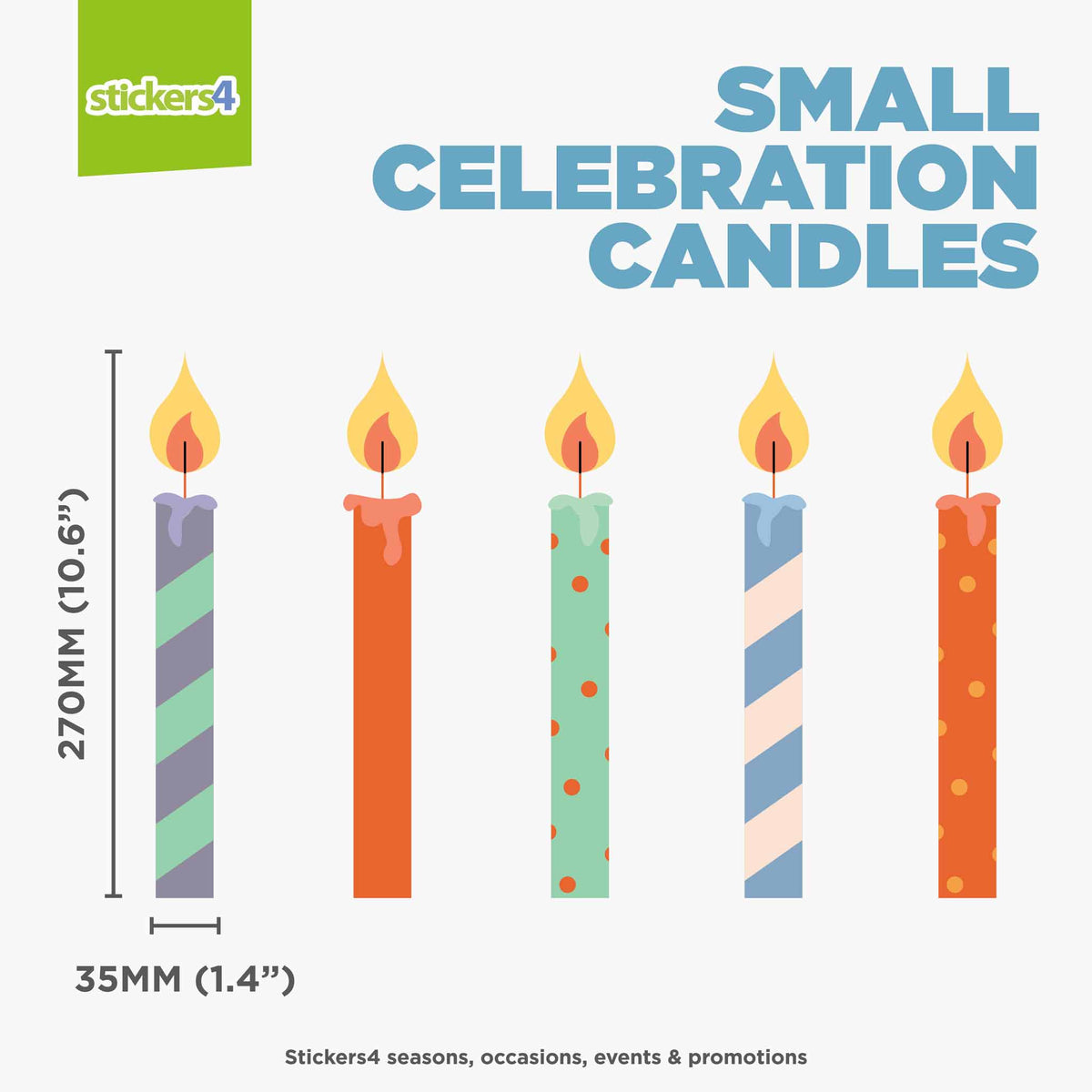 Celebration Candle Window Stickers