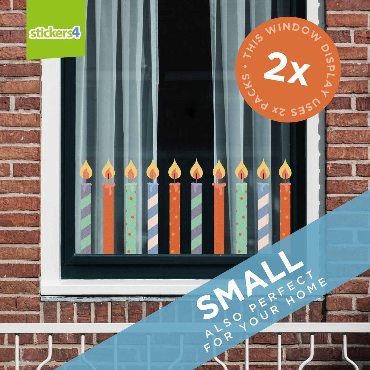 Celebration Candle Window Stickers