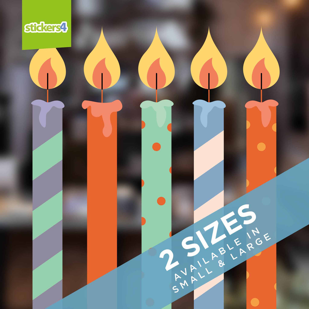 Celebration Candle Window Stickers