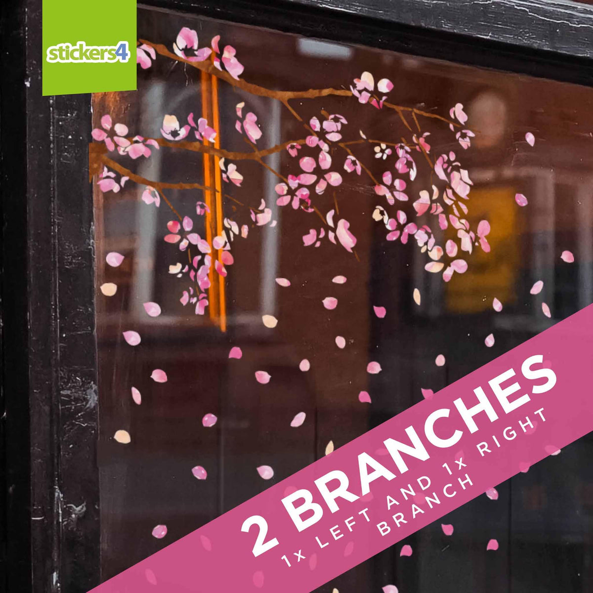 Cherry Blossom Branches Window Cling Stickers