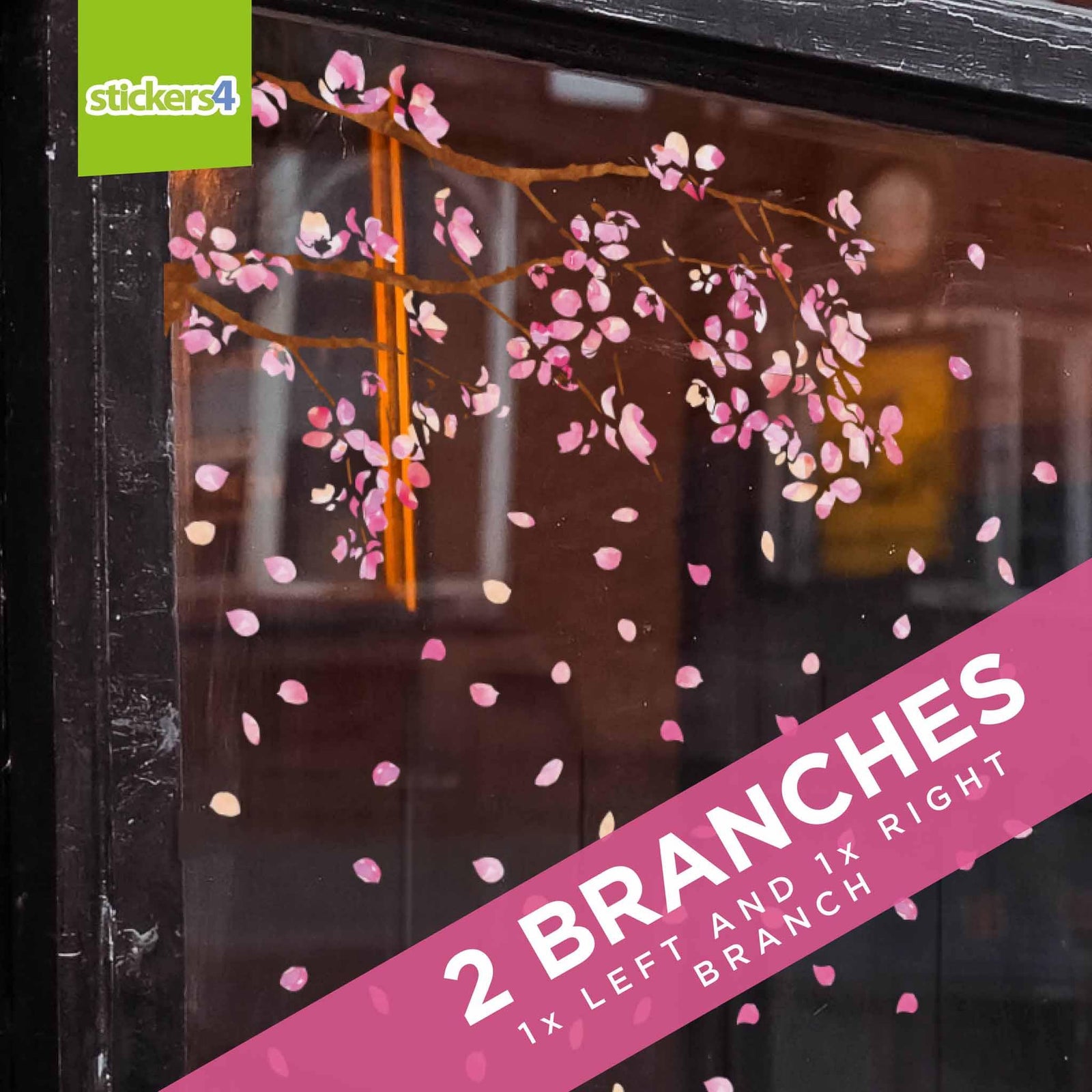 Cherry Blossom Branches Window Cling Stickers Spring Window Display