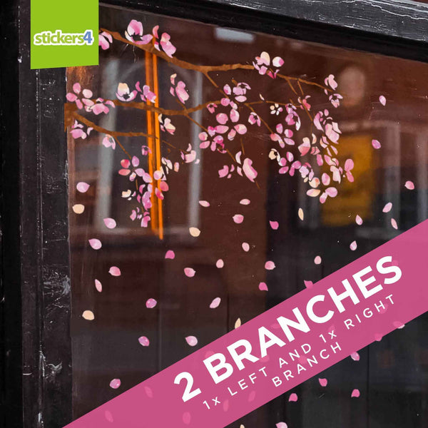 Cherry Blossom Branches Window Cling Stickers Spring Window Display
