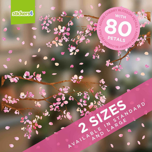 Cherry Blossom Branches Window Cling Stickers Spring Window Display