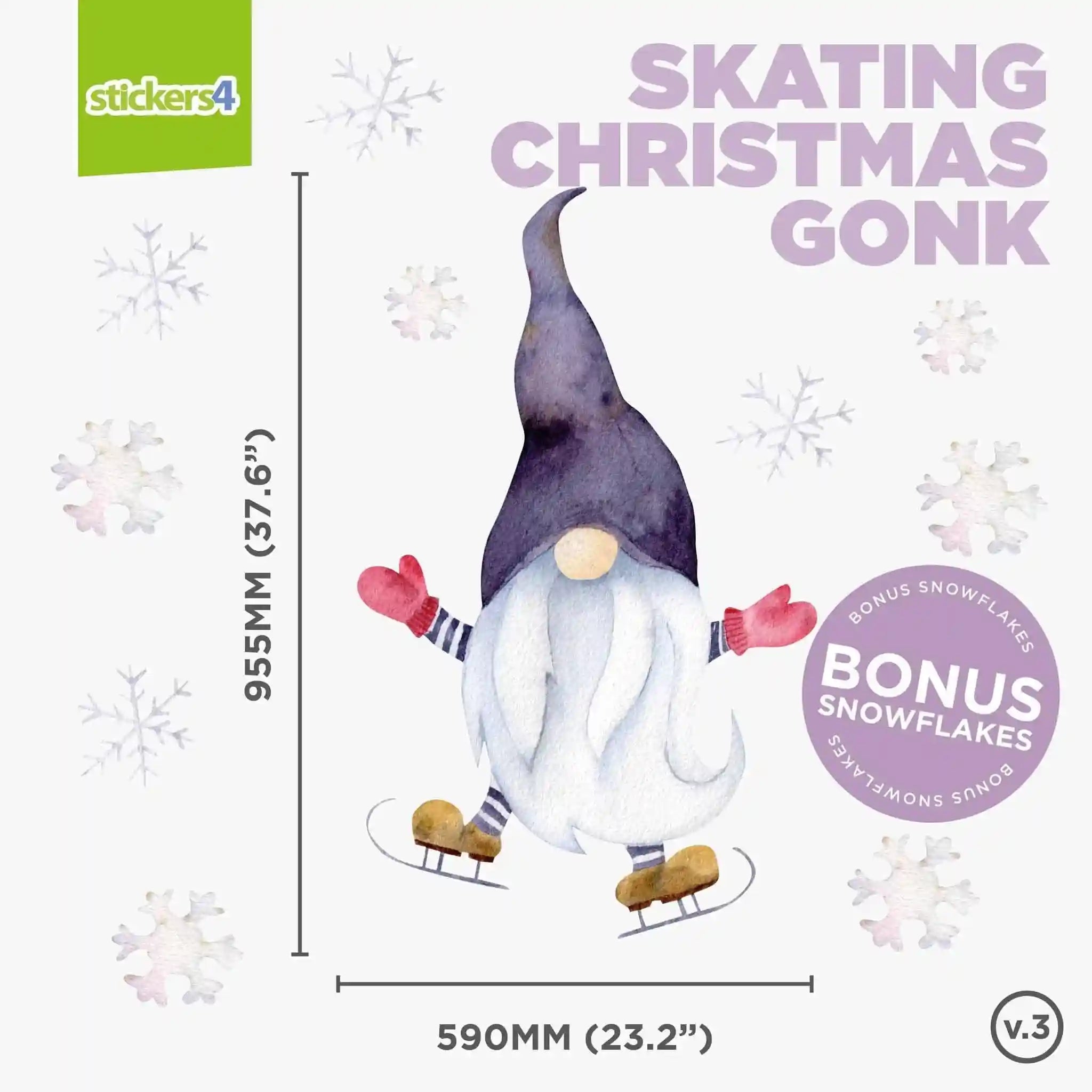 Extra-Large Christmas Gonk Window Stickers