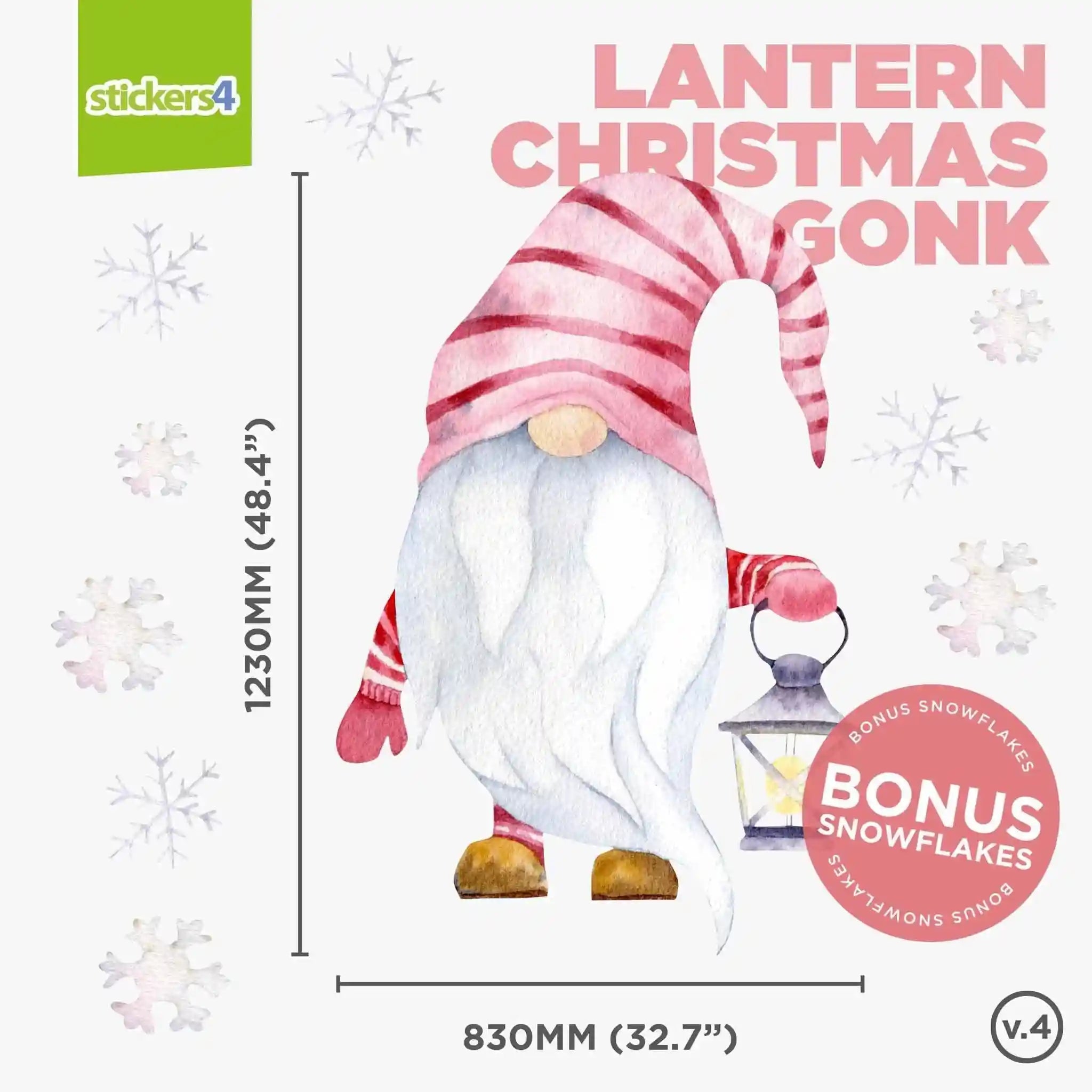 GIANT Size Christmas Gonk Window Stickers