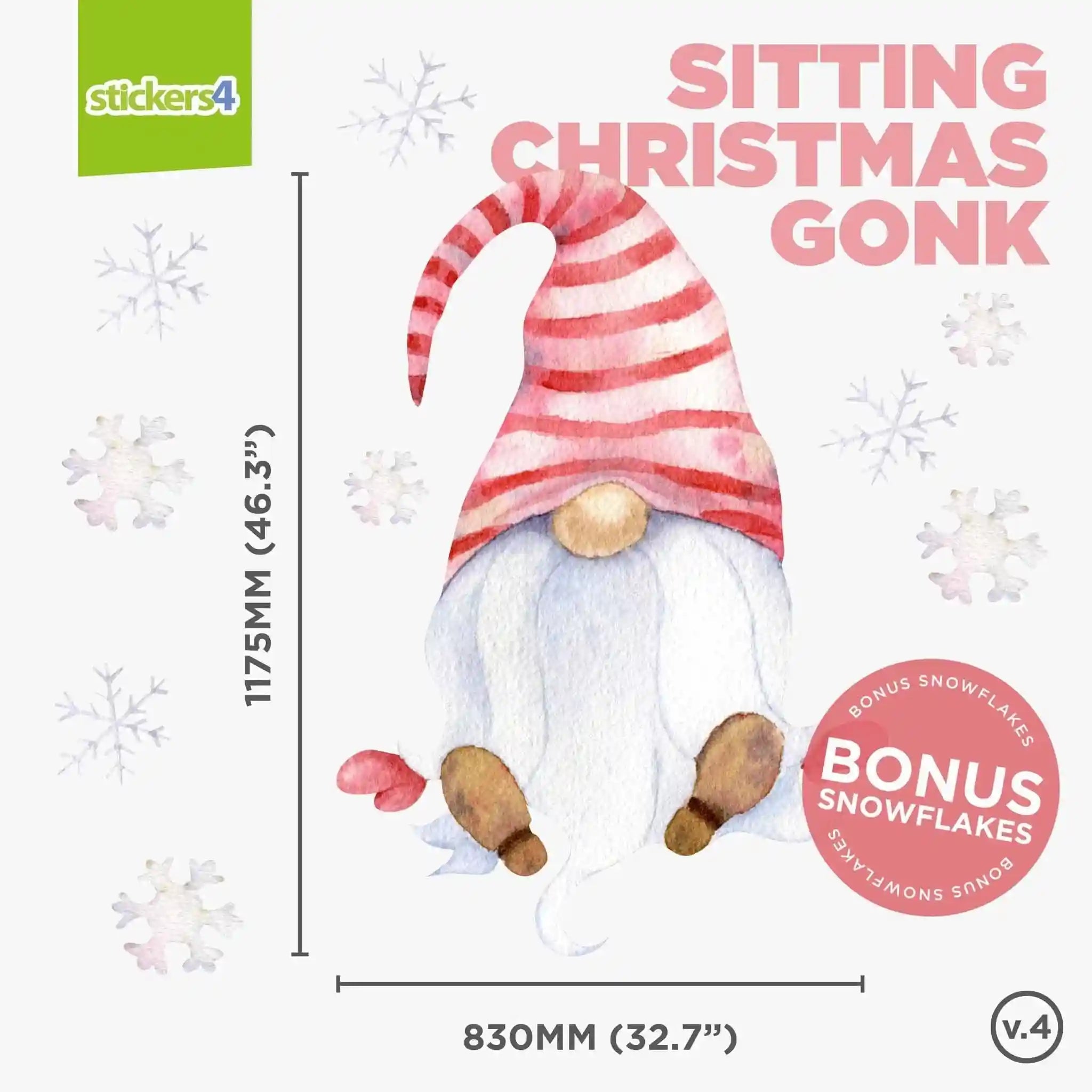GIANT Size Christmas Gonk Window Stickers