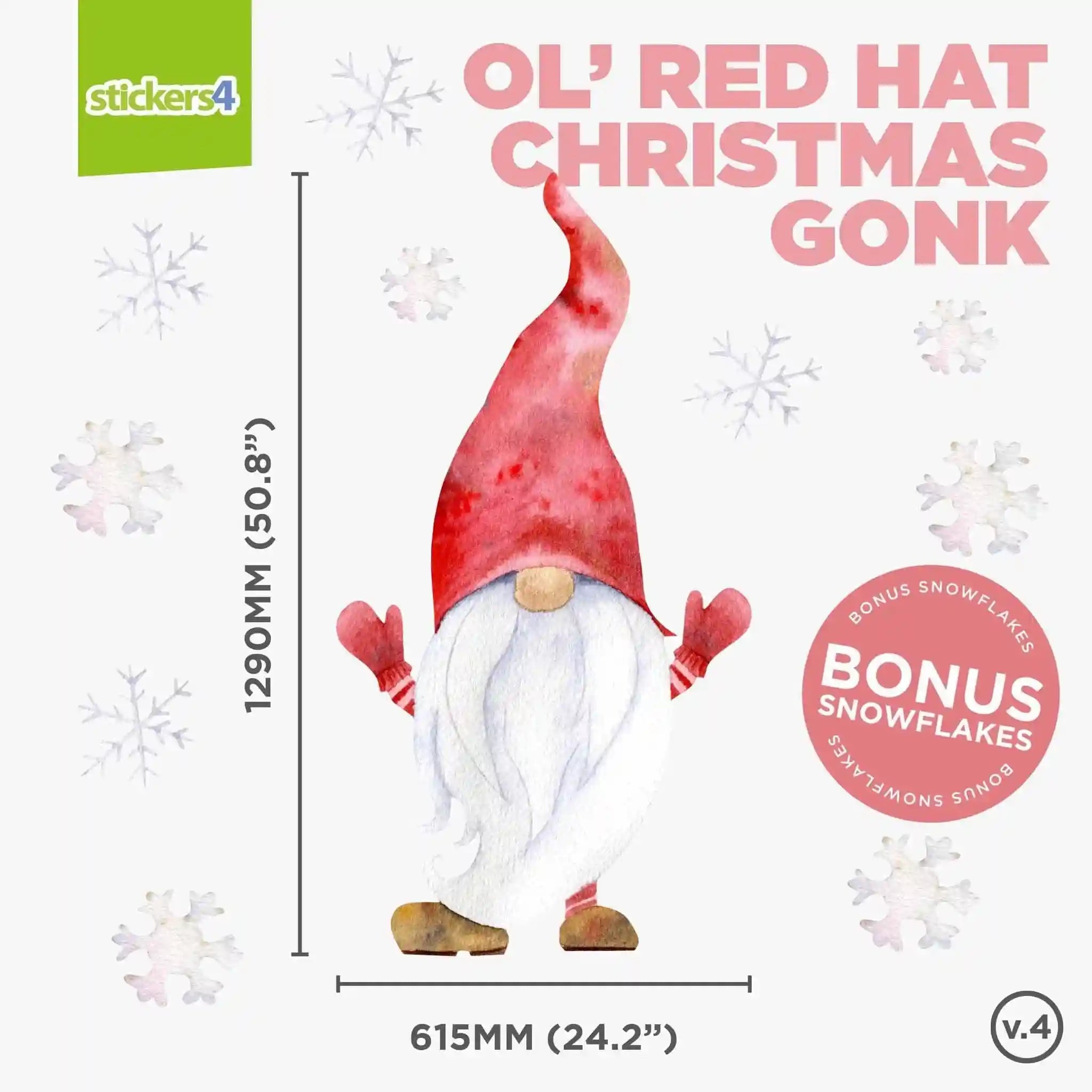 GIANT Size Christmas Gonk Window Stickers