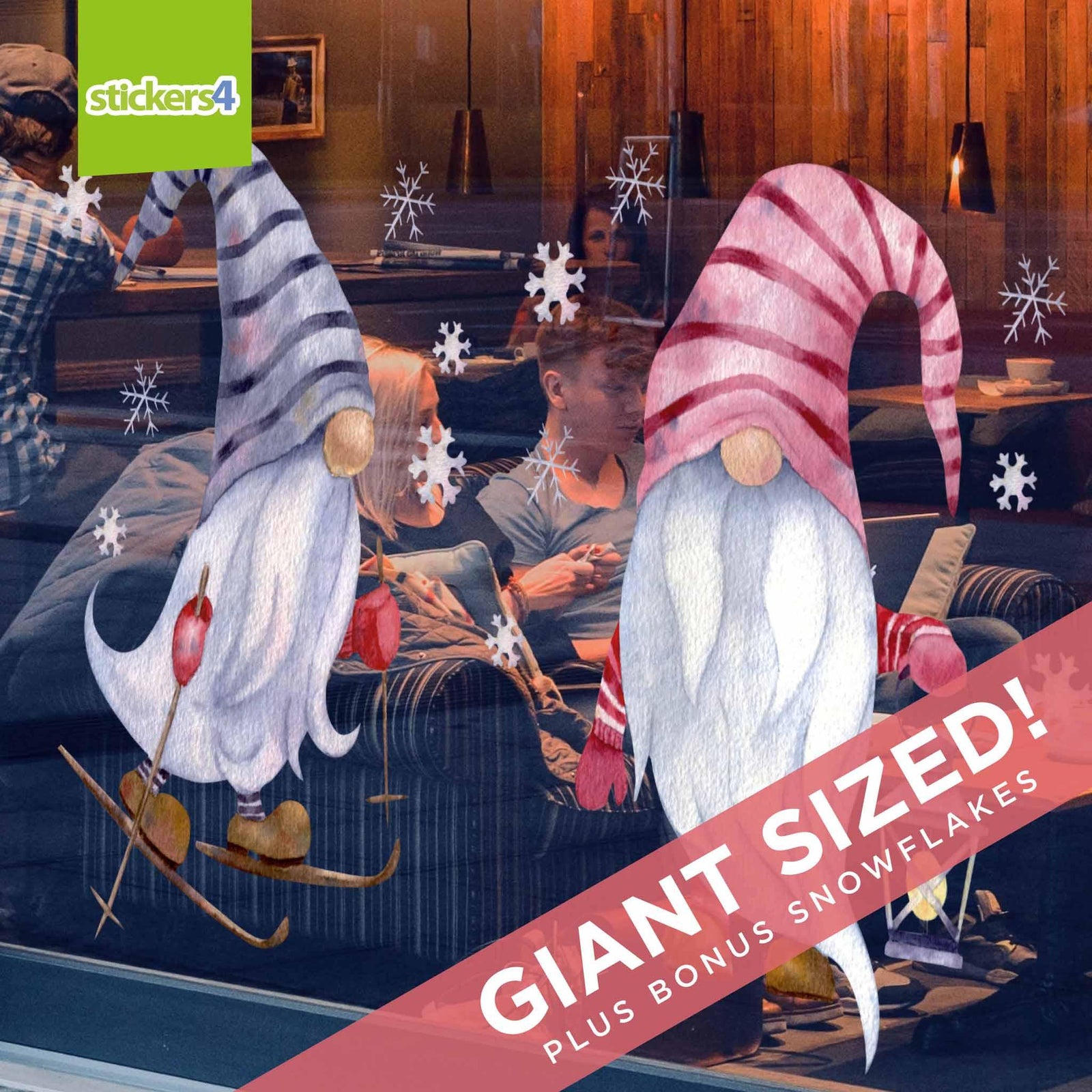 GIANT Size Christmas Gonk Window Stickers Christmas Window Display