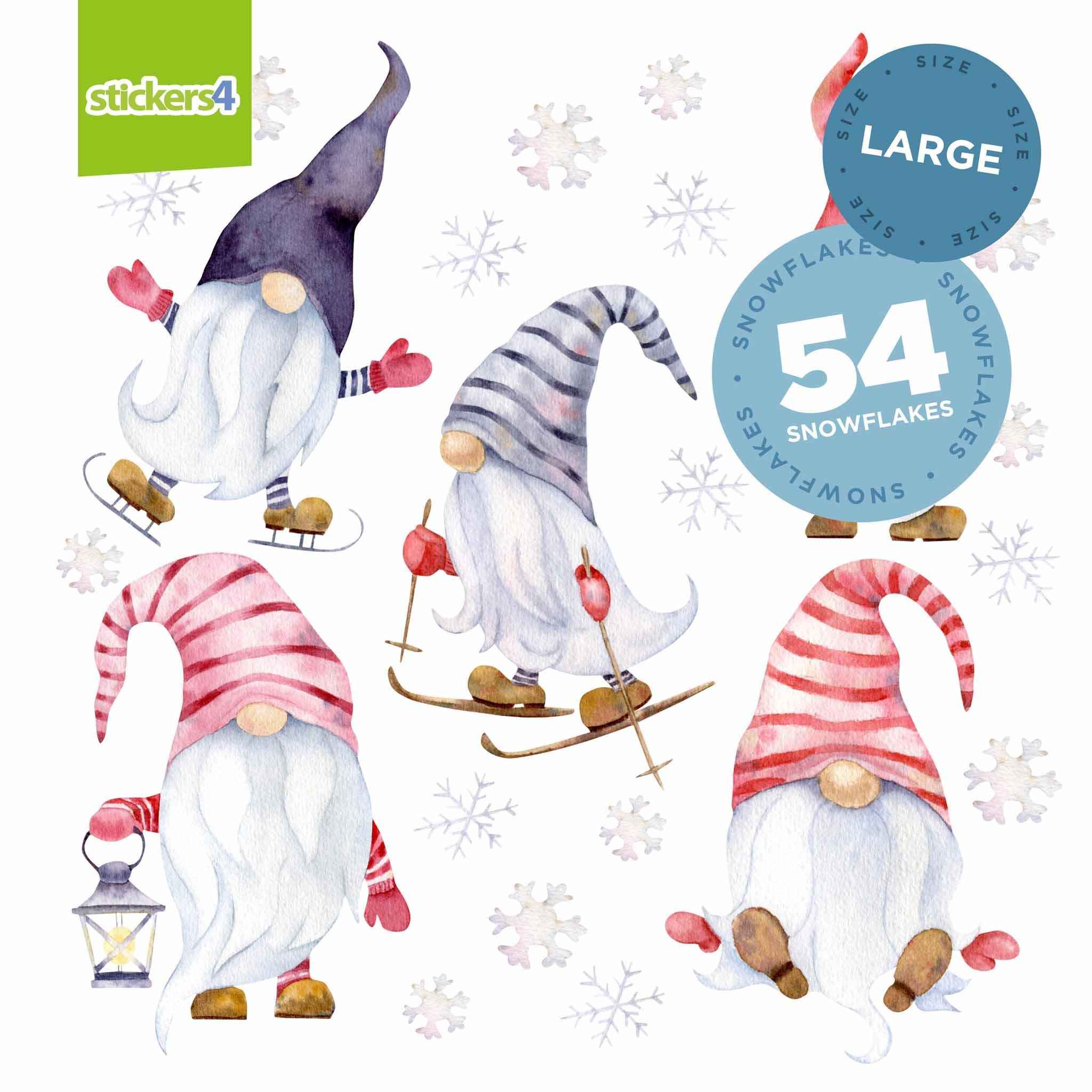 Set of 5 Christmas Gonk Window Stickers