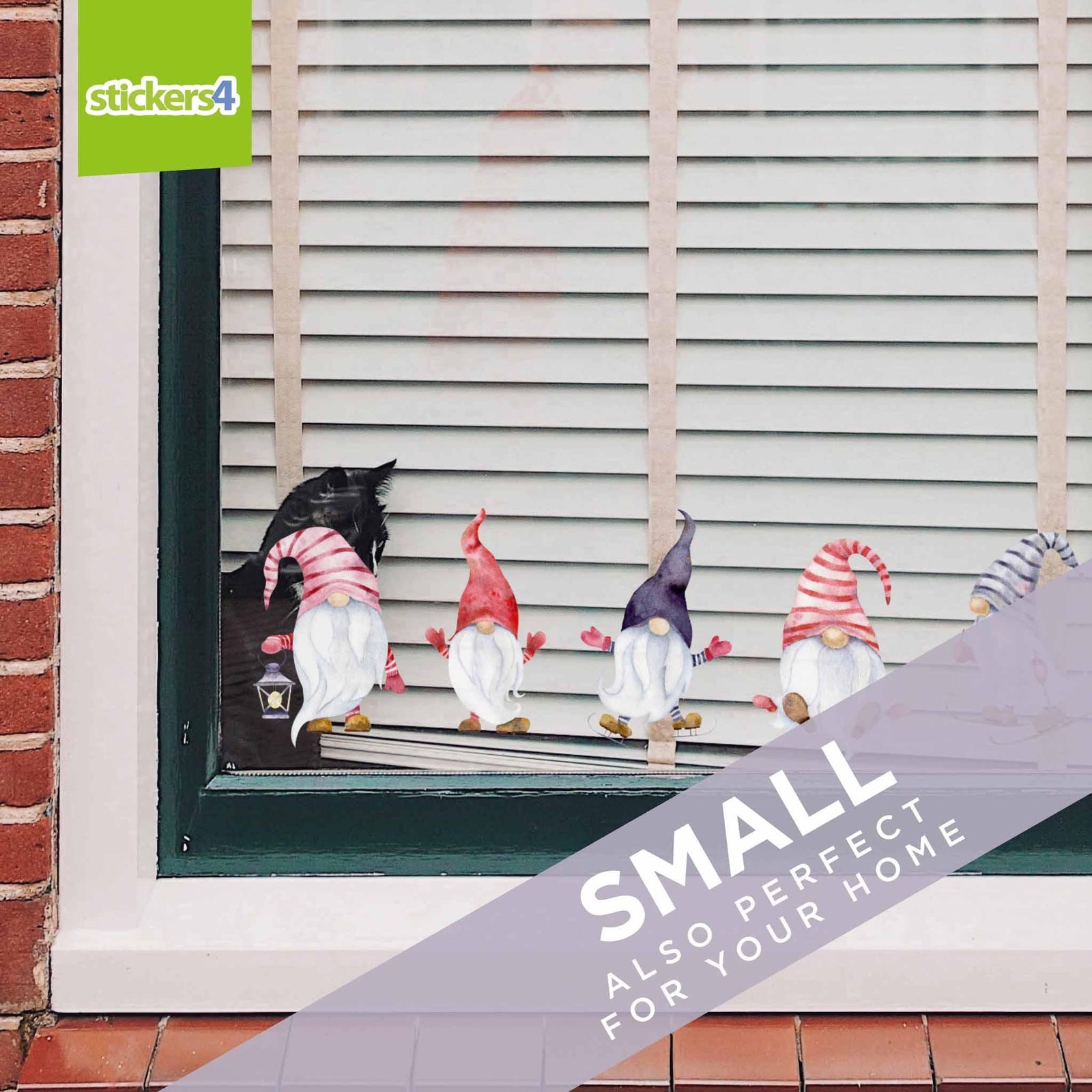 Set of 5 Christmas Gonk Window Stickers Christmas Window Display