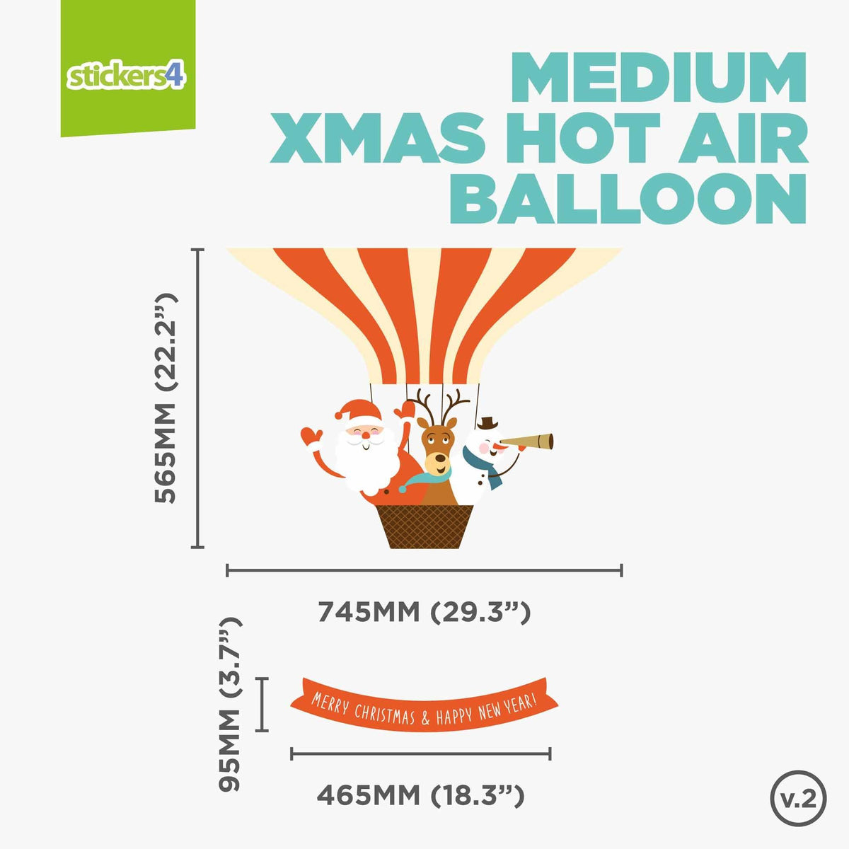 Christmas Hot Air Balloon with Snow &#39;n&#39; Stars