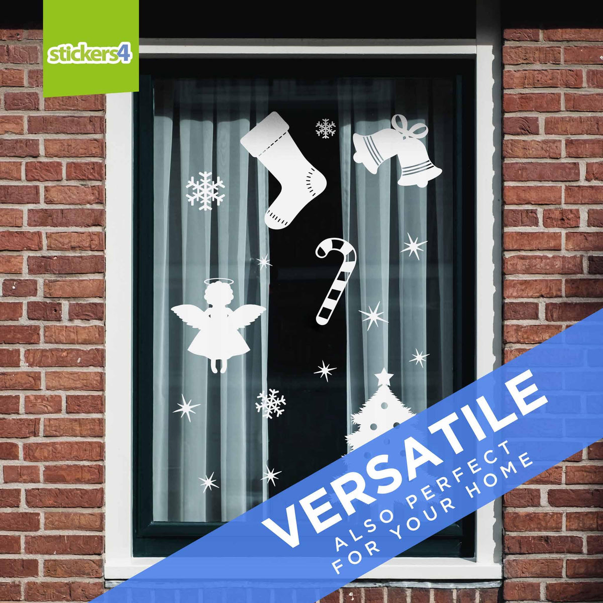Christmas Variety Pack of Silhouette Window Cling Stickers Christmas Window Display