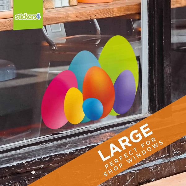 Set of 2 Easter Egg Corner Window Stickers Easter Window Display