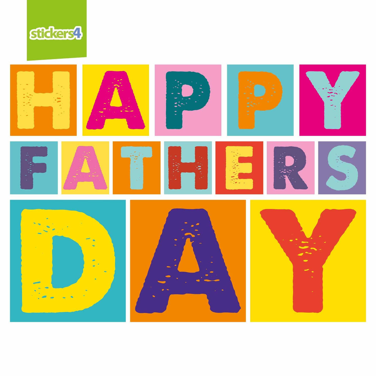 Colourful Happy Father&#39;s Day Window Cling Sticker