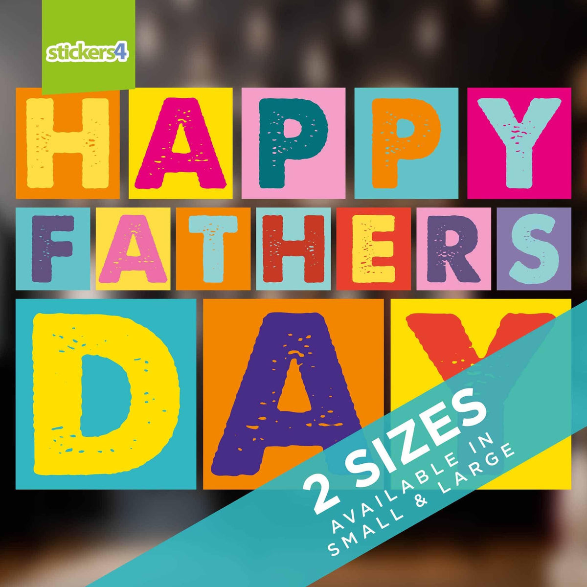 Colourful Happy Father&#39;s Day Window Cling Sticker
