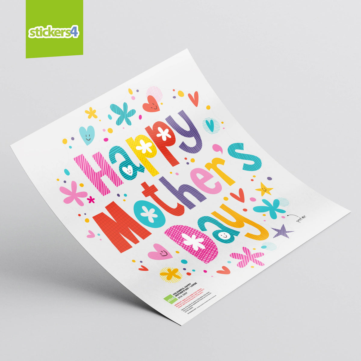 Colourful Happy Mother&#39;s Day Roundel Window Cling Sticker