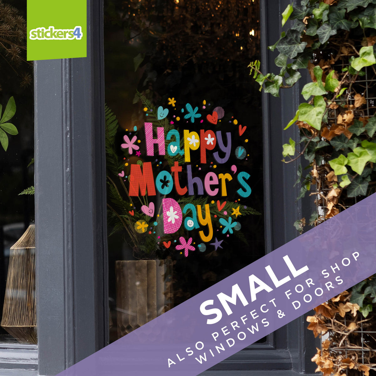 Colourful Happy Mother&#39;s Day Roundel Window Cling Sticker