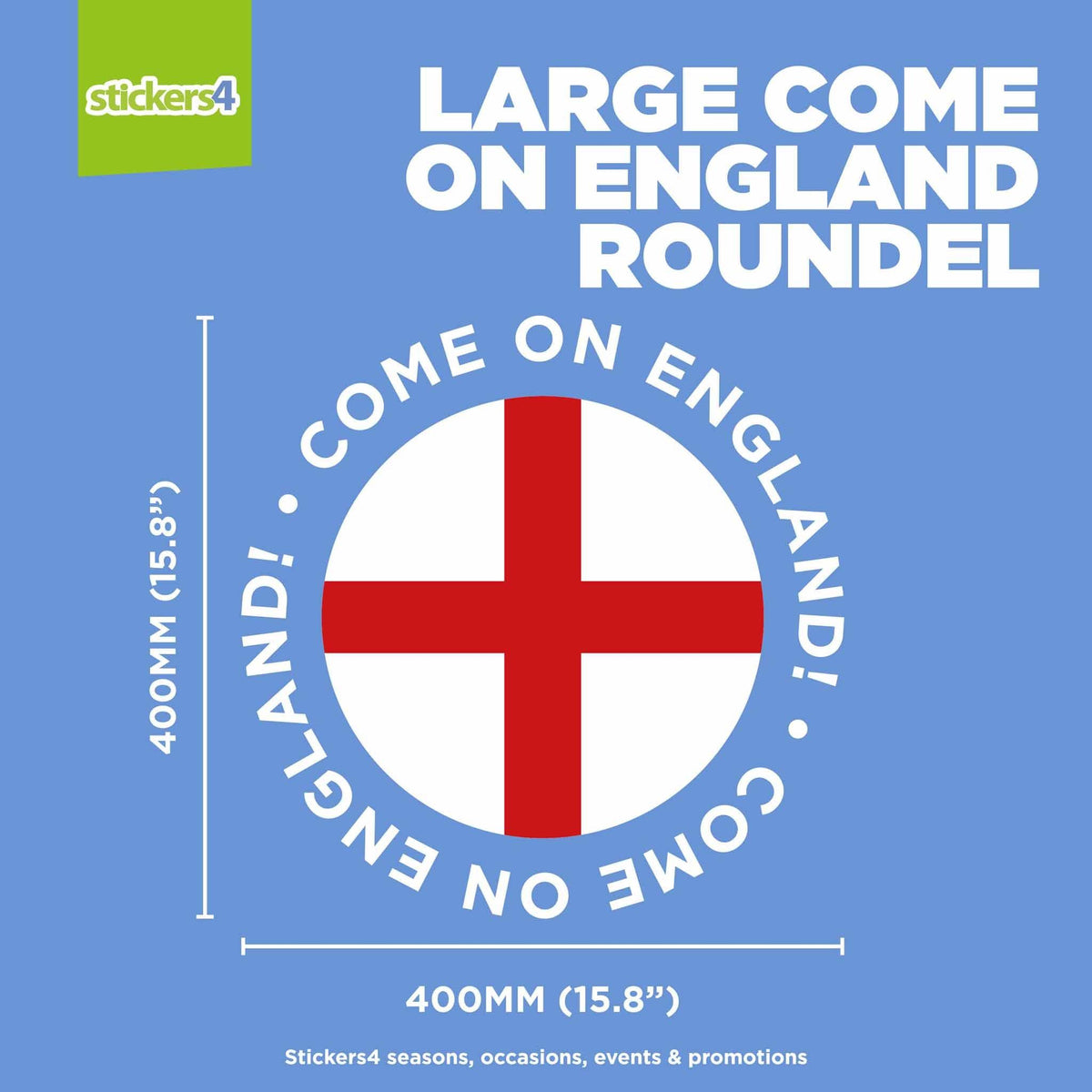 Come on England Roundel Window Sticker Events