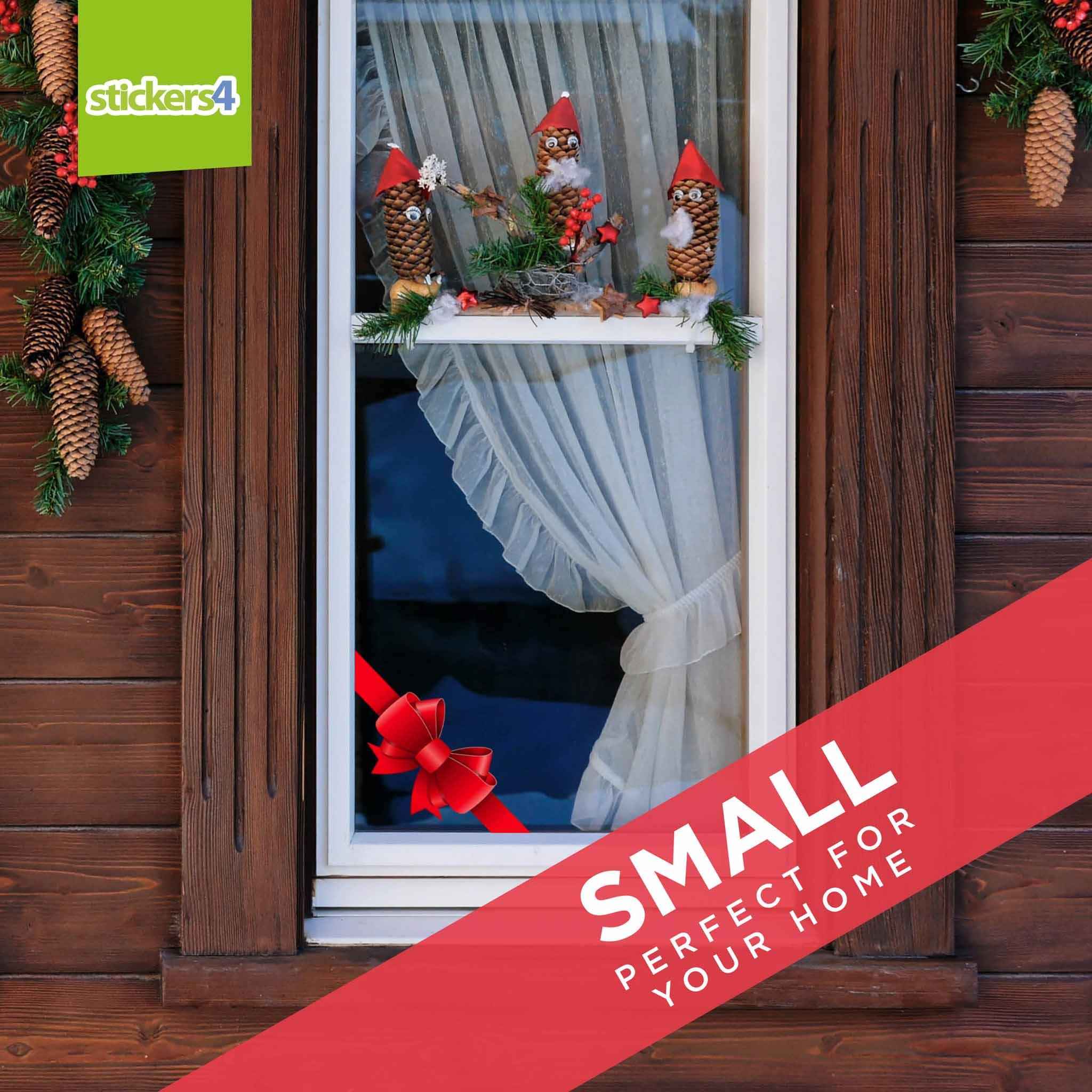 Corner Bow Static Cling Window Sticker