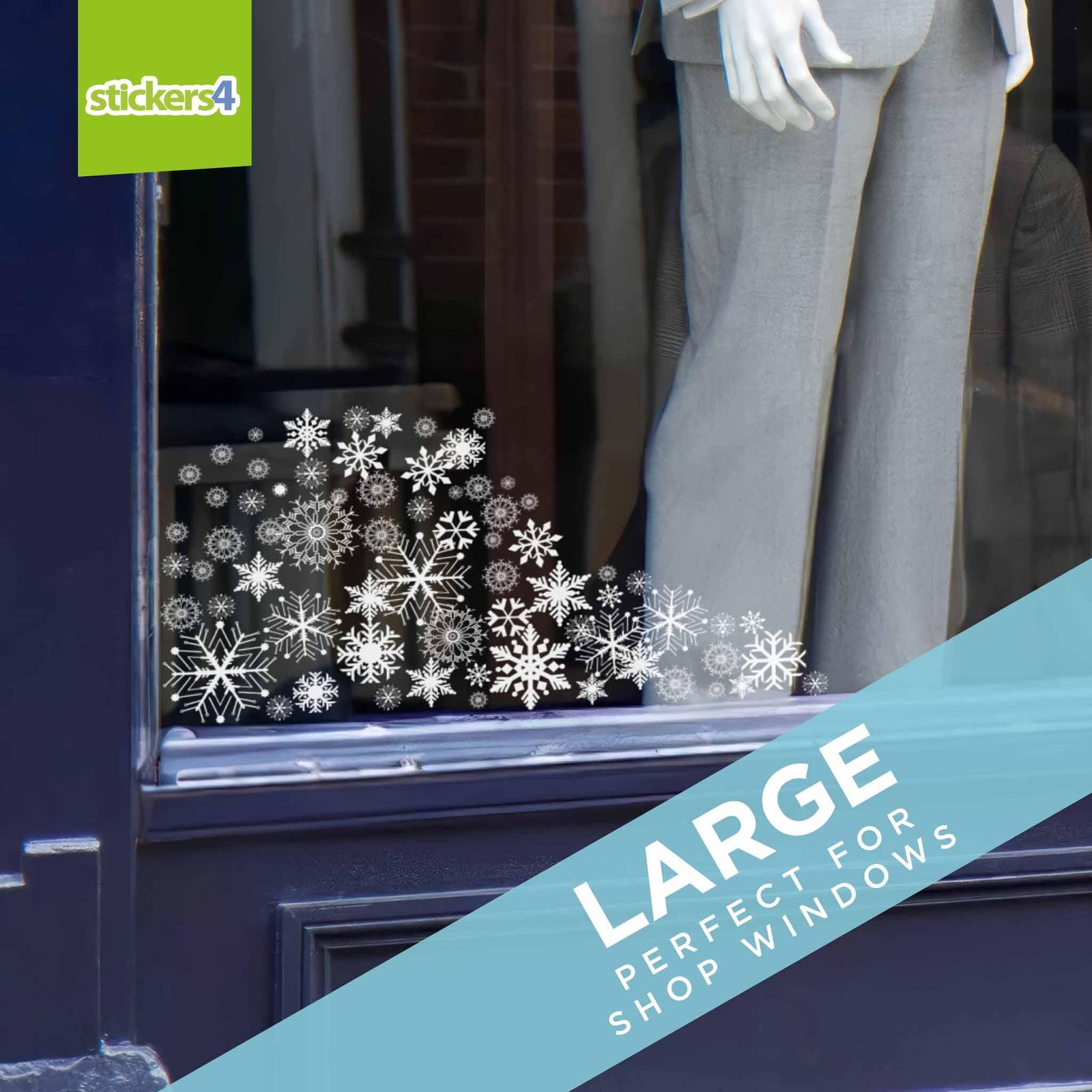 Corner Set for Snowflake Scene Border Christmas Window Display