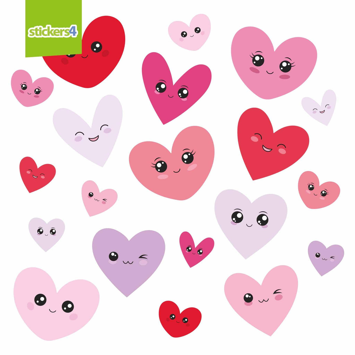 Cute Valentine Hearts Window Stickers