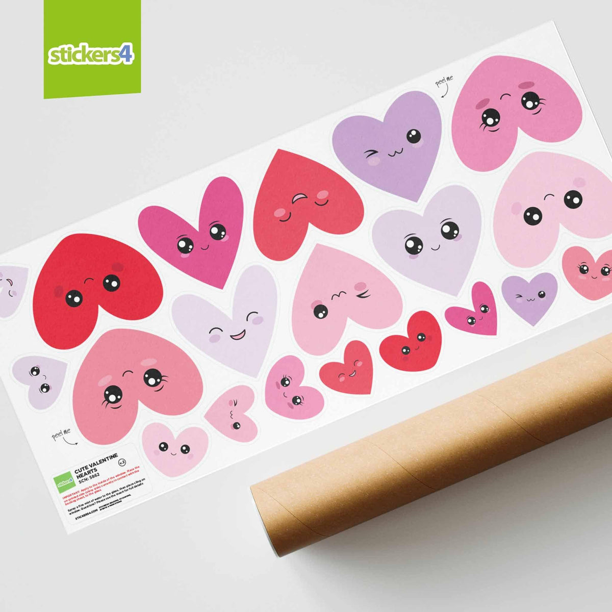 Cute Valentine Hearts Window Stickers