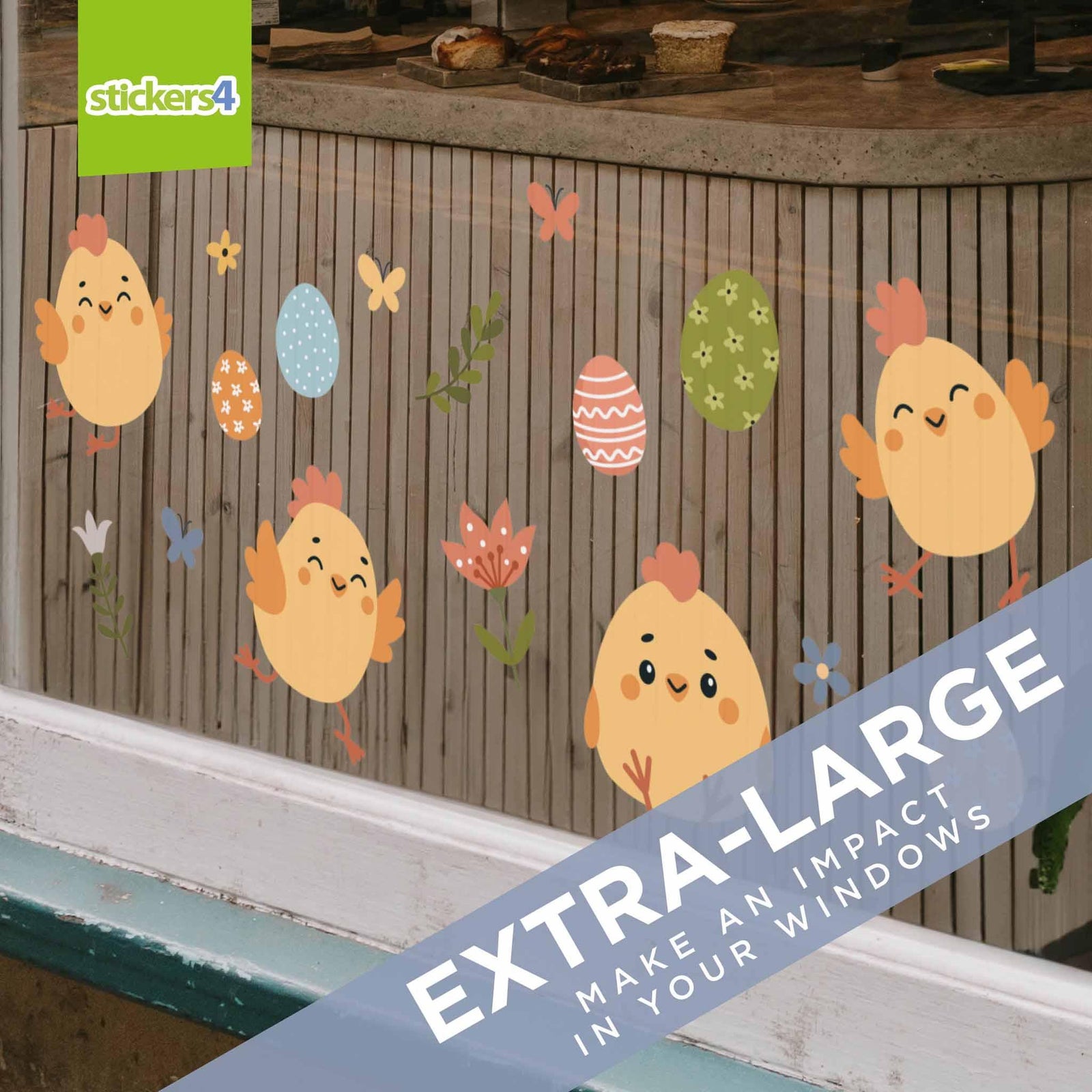 Cute Easter Chicks Window Stickers Easter Window Display