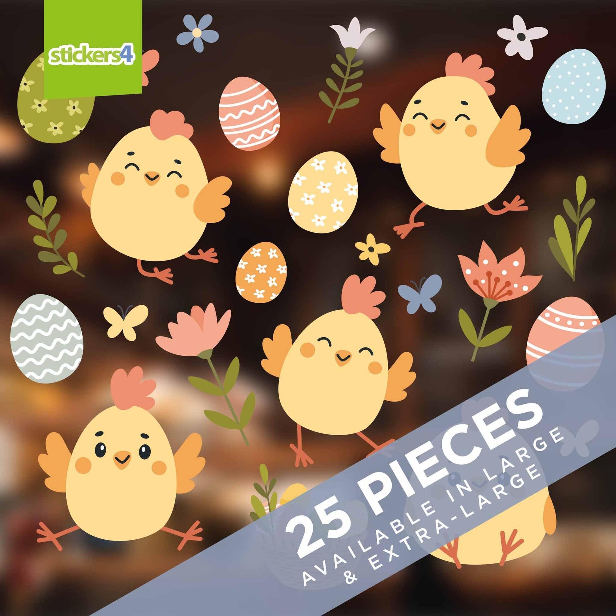 Cute Easter Chicks Window Stickers Easter Window Display