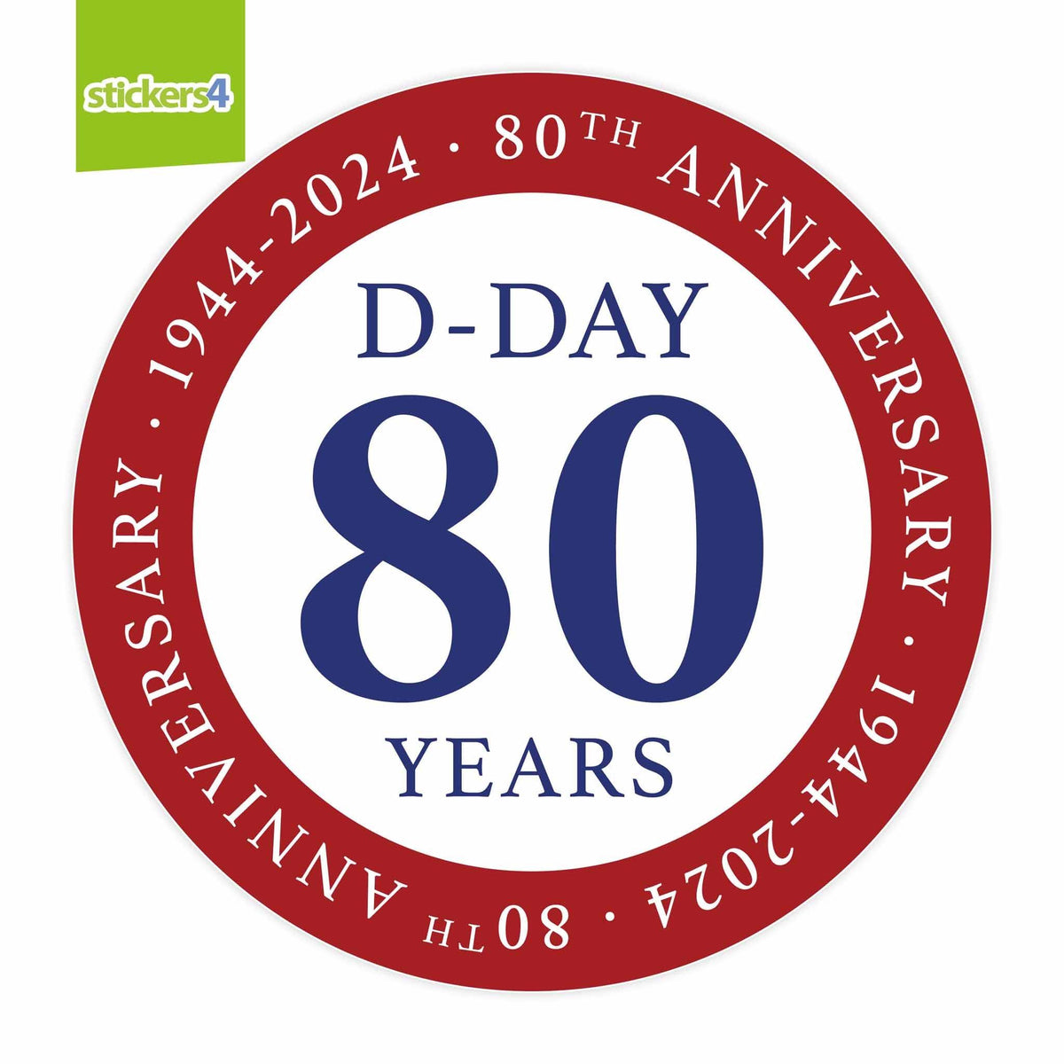 D-Day 80 Years Roundel Window Sticker Remembrance Window Display