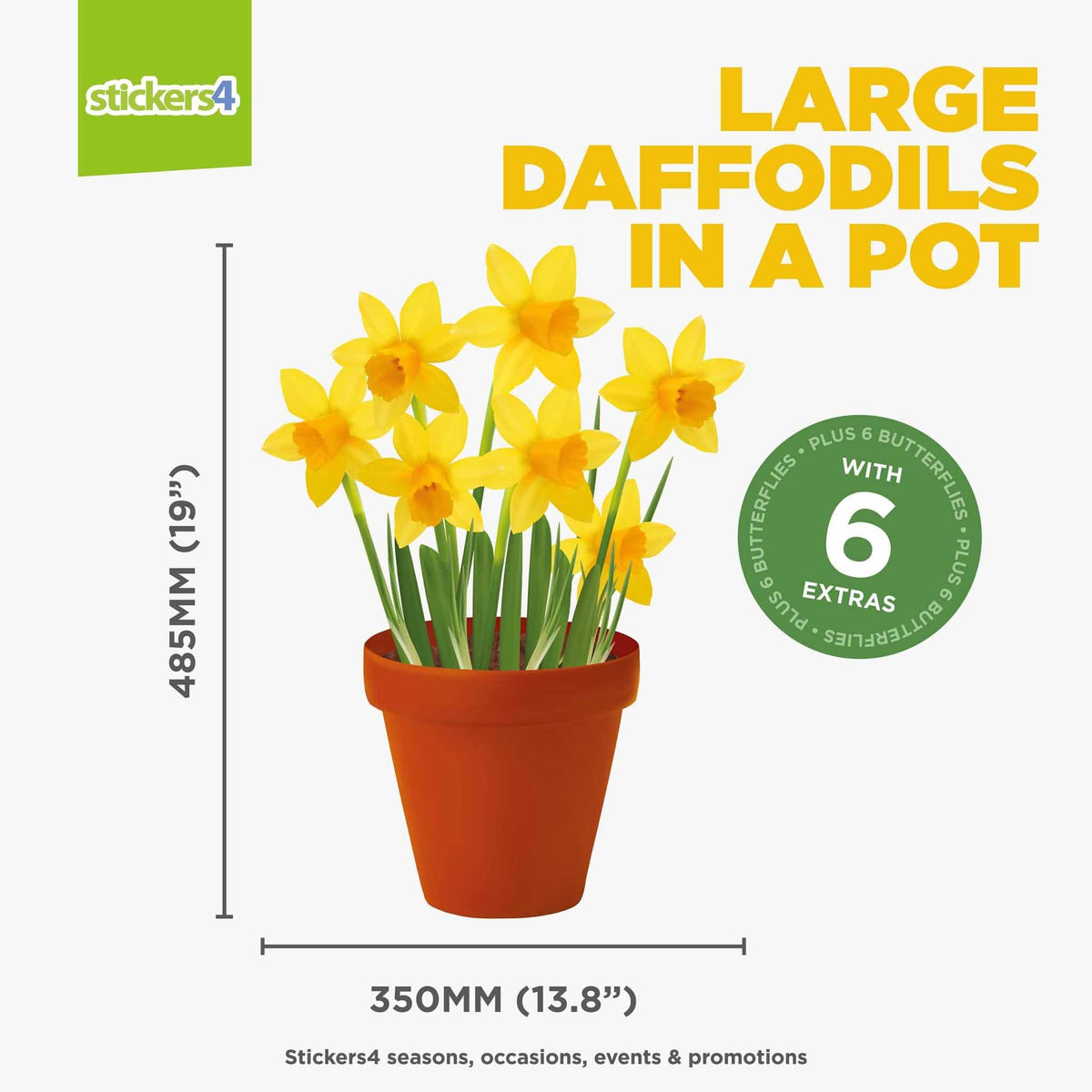 Daffodils in a Pot Window Cling Sticker Seasonal Window Display