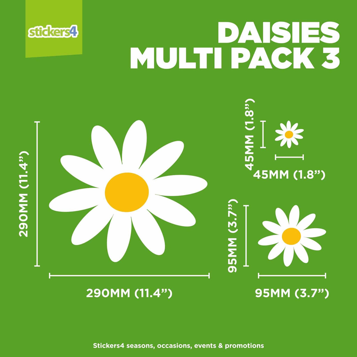 Daisy Window Stickers Multi Pack 3 Seasonal Window Display