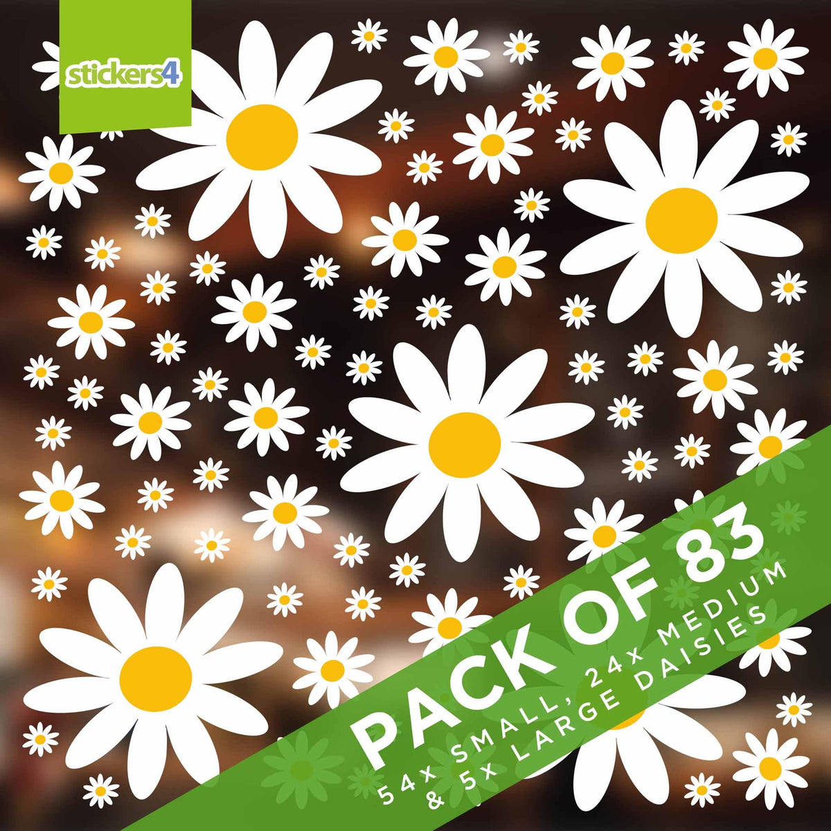 Daisy Window Stickers Multi Pack 3 Seasonal Window Display